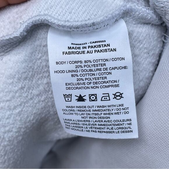 Nike White Sweatshirt Hood and Ribbed Cuffs Large - Small Stains - Picture 4 of 6